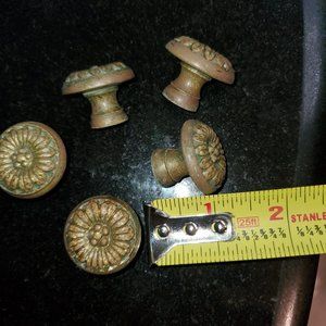 Antique 1950s Brass Knobs